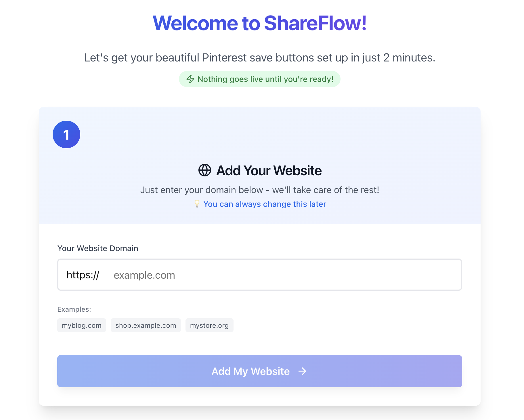 Adding your domain to ShareFlow
